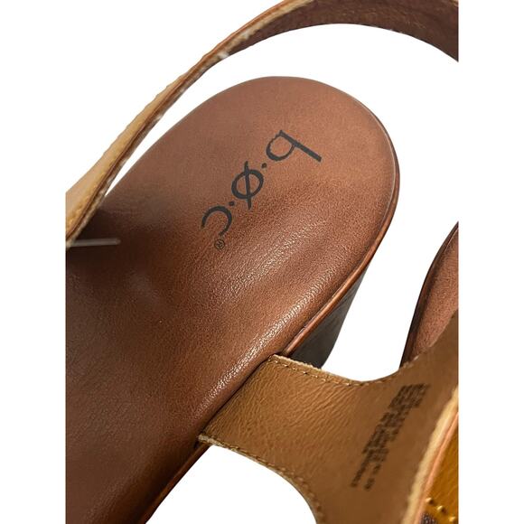B.o.c Slingback Sandals Womens 11 Braided Strap Platform Block Heel Yellow - Picture 5 of 9